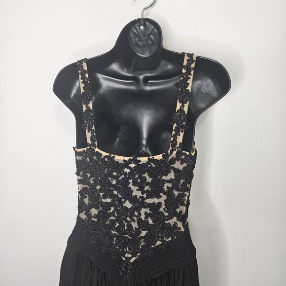 SHERRI HILL  Gown Maxi Dress Sz 2 Black Designer Wedding Guest Prom Black Tie - Picture 8 of 16